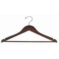 Petite Size Wooden Suit Hanger w/Bar (Walnut)